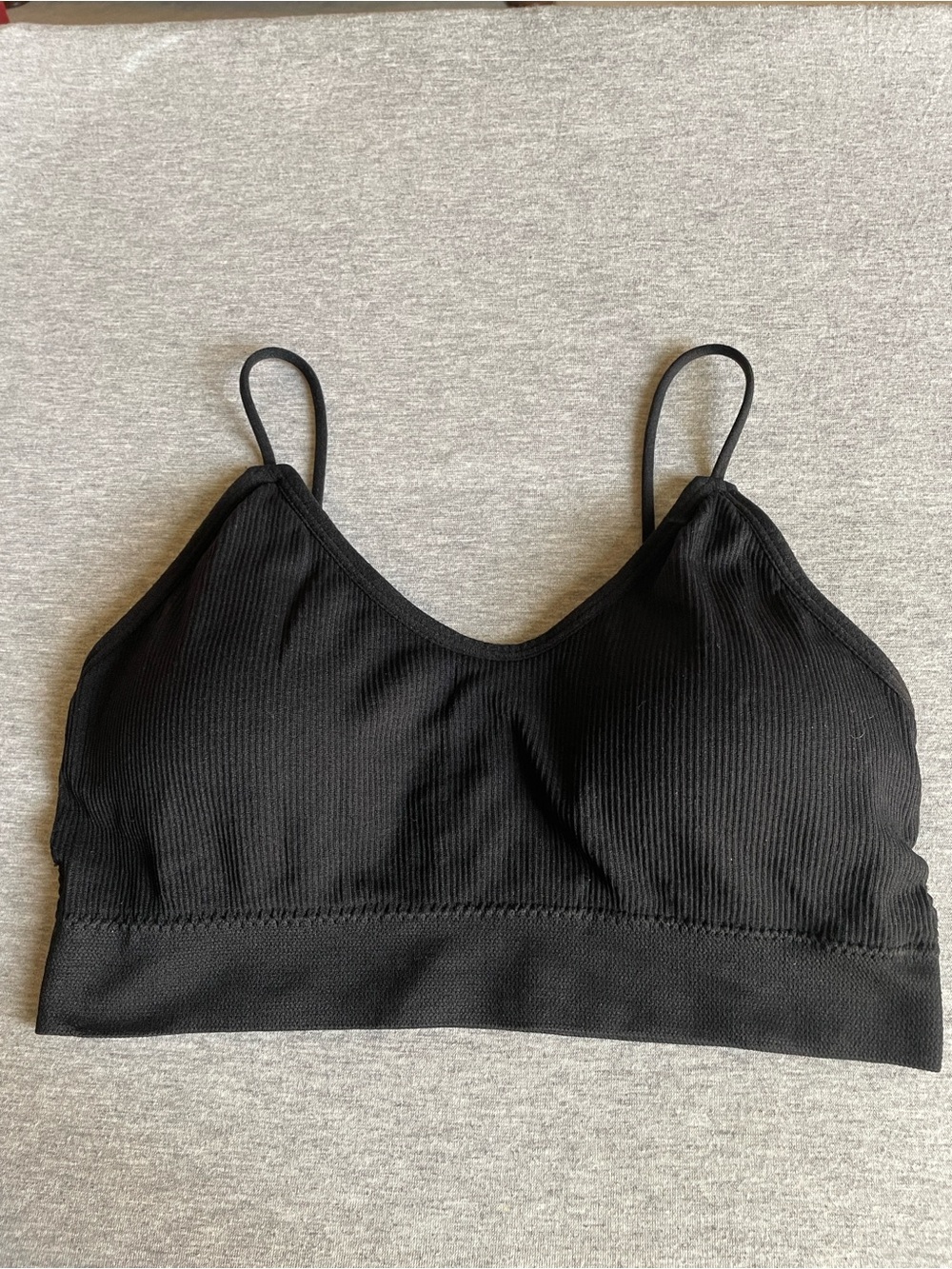 Black Ribbed Bralette - Women Intimates